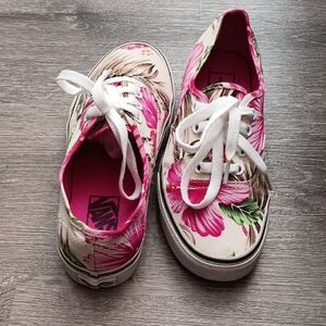 Vans Womens Preloved Floral Canvas Sneakers with Pink Accents